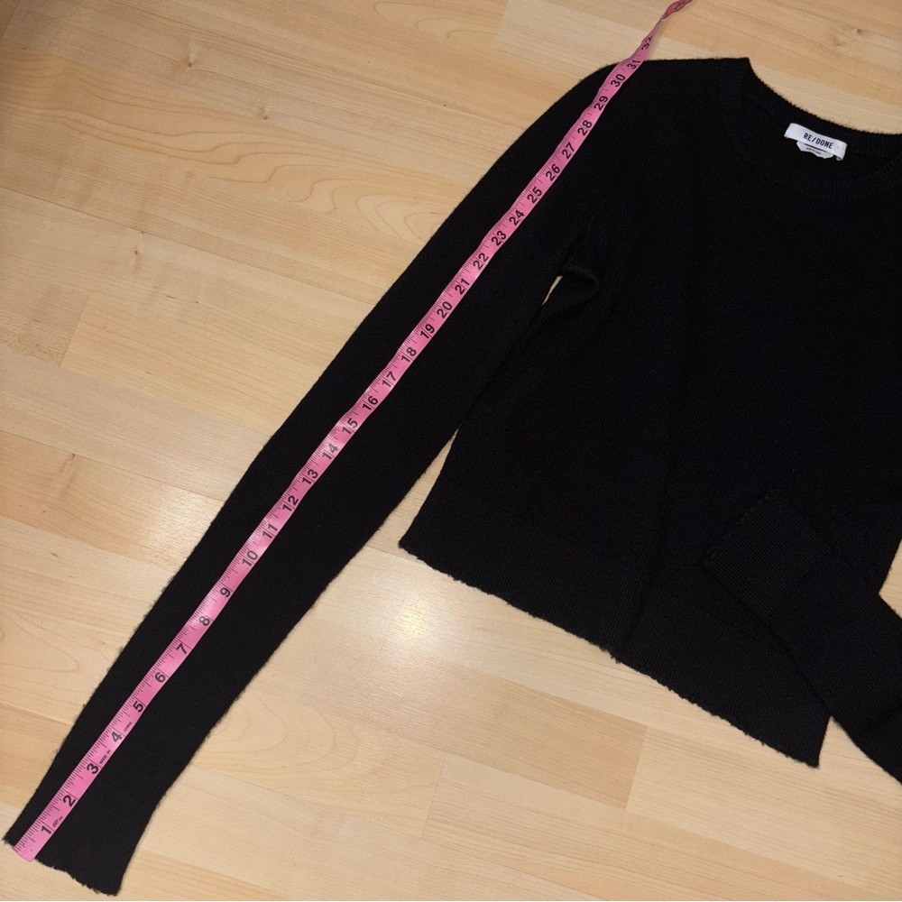 RE/DONE 100% Cashmere Crewneck Long Sleeve Top Black Small Natural Fiber Staple - Picture 9 of 14